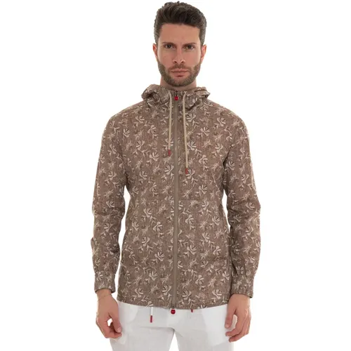 Floral Zip Hooded Sweatshirt , male, Sizes: M, 2XL, XL - Kiton - Modalova