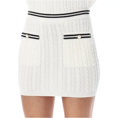 Knitted Mini Skirt with Elastic Waistband , female, Sizes: S - Alessandra Rich - Modalova