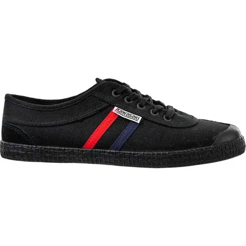 Retro Canvas Schuh Schwarz Einfarbig , Herren, Größe: 37 EU - Kawasaki - Modalova