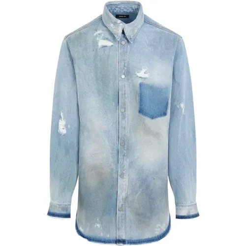 Blaue Denim-Overshirt Stilvolle Mode - EgonLab - Modalova