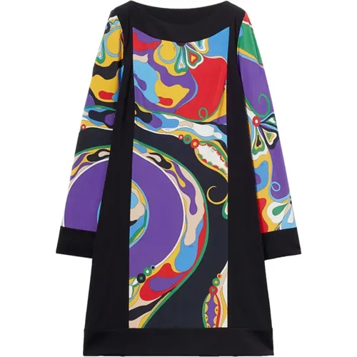 Purple Abstract Pattern A-Line Dress , female, Sizes: M, XS, S, 2XS - EMILIO PUCCI - Modalova