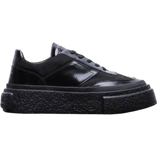 Chunky Sneakers mit Glänzenden Lederpanels , Herren, Größe: 40 EU - MM6 Maison Margiela - Modalova