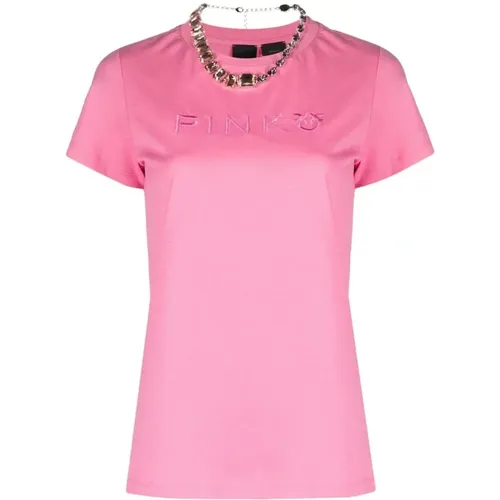Marcelle jersey t-shirt , female, Sizes: L, XS - pinko - Modalova