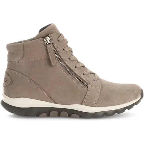 Taupe Nubuk High Top Sneakers , Damen, Größe: 38 1/2 EU - Gabor - Modalova