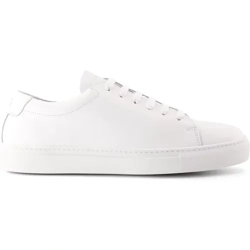 Handgefertigte Weiße Monochrome Sneakers , Herren, Größe: 42 EU - National Standard - Modalova