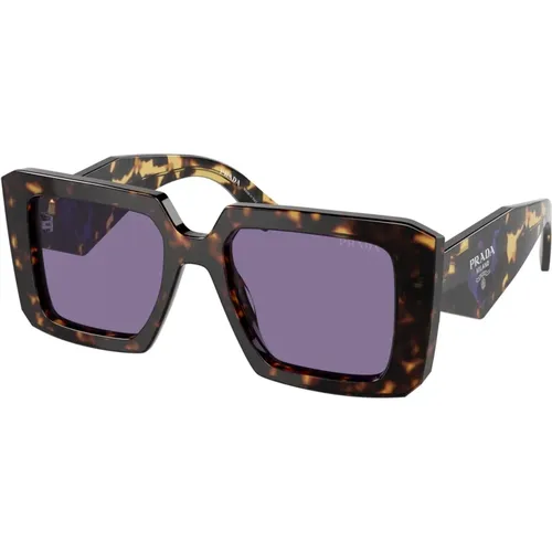 Schildpatt/Violette Sonnenbrille , Damen, Größe: 51 MM - Prada - Modalova