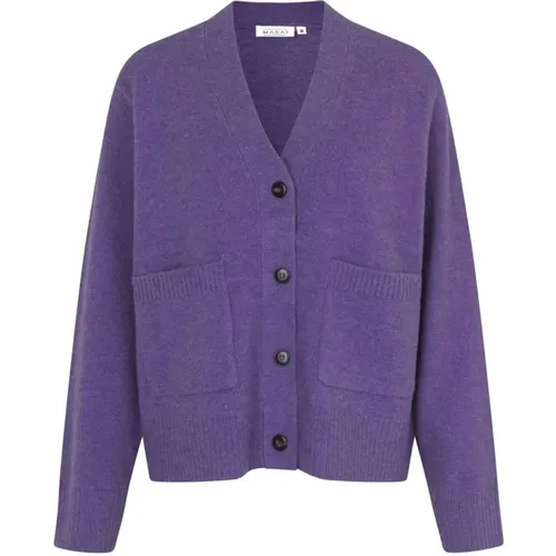 Classic Cardigan Meadow Violet , female, Sizes: 2XL, M, S, L - Masai - Modalova