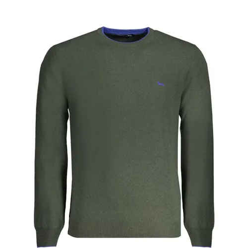 Grüner Pullover mit langen Ärmeln und gesticktem Logo , Herren, Größe: S - Harmont & Blaine - Modalova