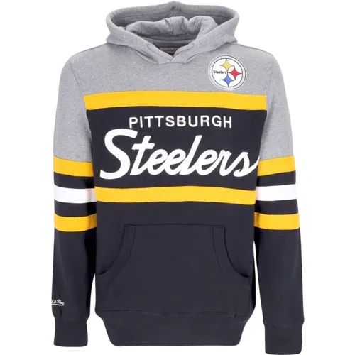 Pittsburgh Steelers NFL Headcoach Black Hoodie , male, Sizes: XL - Mitchell & Ness - Modalova