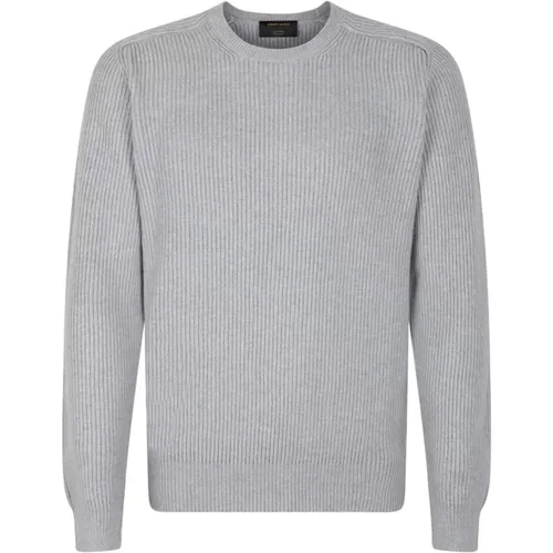 Light Grey Crew Neck Sweater , male, Sizes: 2XL - Gran Sasso - Modalova