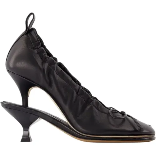 Schwarze Leder Ballerina Pumps - Jacquemus - Modalova