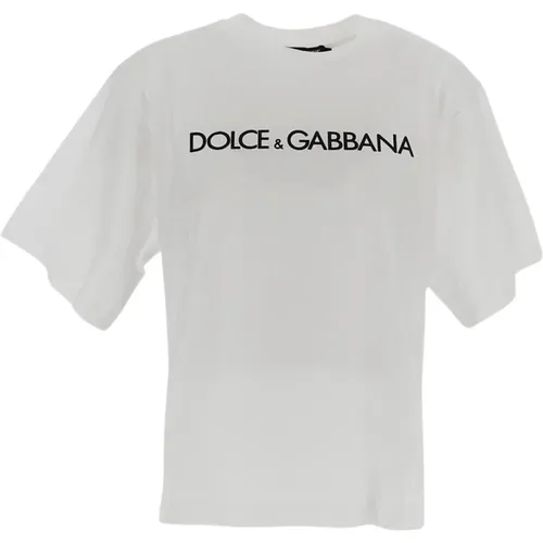Baumwoll T-Shirt , Damen, Größe: S - Dolce & Gabbana - Modalova