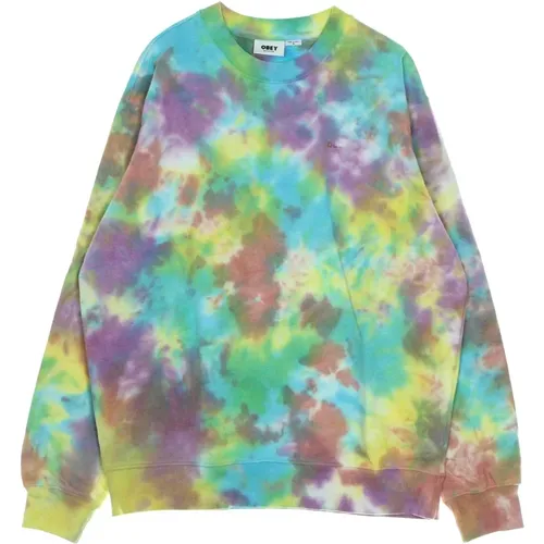 Mutiges Tie Dye Crewneck Sweatshirt - Obey - Modalova