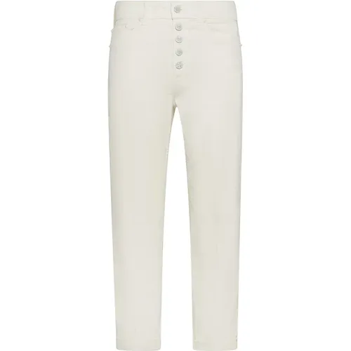 Weiße Baumwollmischung Knöchellange Jeans - Dondup - Modalova