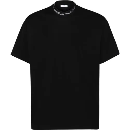 Schwarzes Grafikdruck T-Shirt , Herren, Größe: L - Pmds - Modalova
