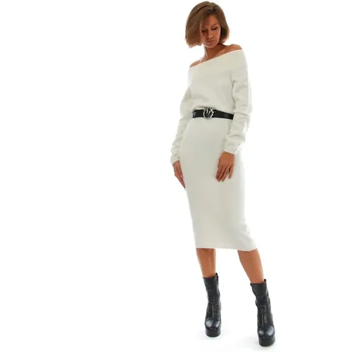Bardot Off-Shoulder Midi Kleid , Damen, Größe: XS - Semicouture - Modalova