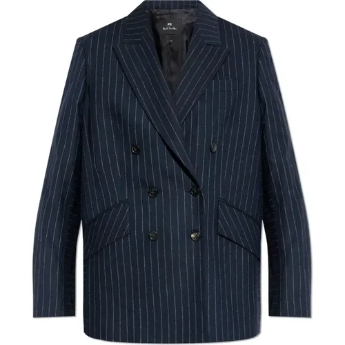 Doppelreihiger Blazer mit Streifenmuster , Damen, Größe: 2XS - PS By Paul Smith - Modalova