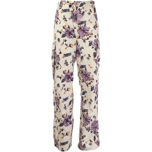 Cargo Pants Hibiscus Print Outlet Price , female, Sizes: S - pinko - Modalova