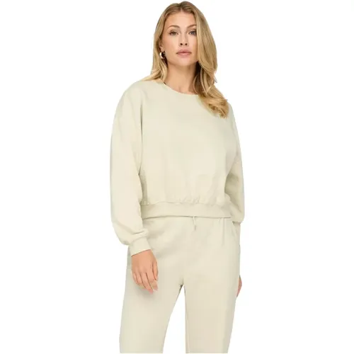 Langarm Rundhals Pullover Damen , Damen, Größe: M - Only - Modalova