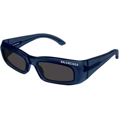 Blaues Gestell Graue Linse Sonnenbrille - Balenciaga - Modalova