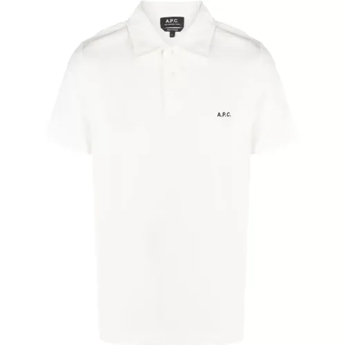 Weiße Polo T-Shirts mit Logo-Stickerei , Herren, Größe: M - A.P.C. - Modalova