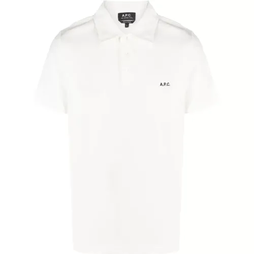 Weiße Polo T-Shirts mit Logo-Stickerei , Herren, Größe: 2XL - A.p.c. - Modalova