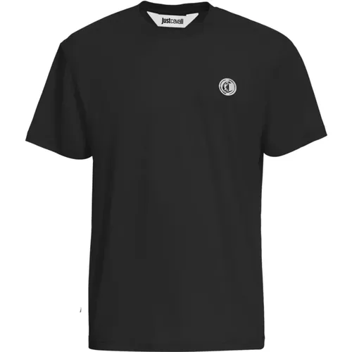 Stilvolle Schwarze T-Shirts und Polos für Männer , Herren, Größe: M - Roberto Cavalli - Modalova