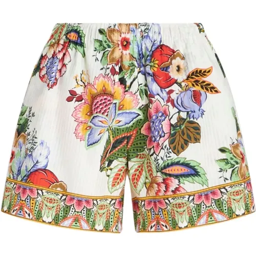 Floral Print Bouquet Shorts , female, Sizes: 2XS, M - ETRO - Modalova