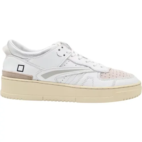 Glänzend weiße pinke Sneakers , Damen, Größe: 40 EU - D.A.T.E. - Modalova