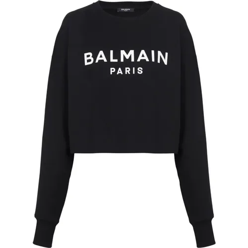 Paris sweatshirt , female, Sizes: L, M - Balmain - Modalova