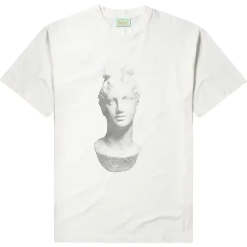 Statuen-Druck Weißes T-Shirt , Herren, Größe: XL - Aries - Modalova