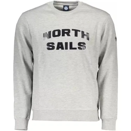 Elegantes graues Rundhals-Sweatshirt , Herren, Größe: L - North Sails - Modalova