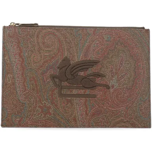 Braune Pochette mit Paisley-Muster - ETRO - Modalova