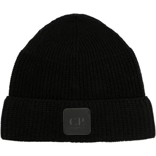 Knit Logo Patch Hat , male, Sizes: ONE SIZE - C.P. Company - Modalova