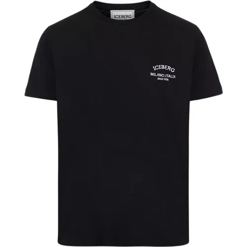 Schwarzes T-Shirt mit Logo , Herren, Größe: S - Iceberg - Modalova