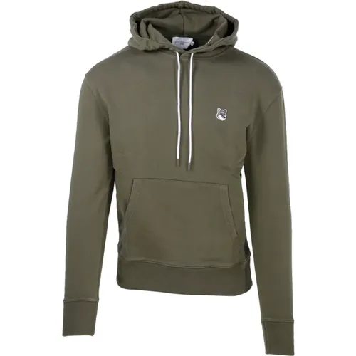 Grey FOX Head Patch Clic Hoodie , male, Sizes: S - Maison Kitsuné - Modalova