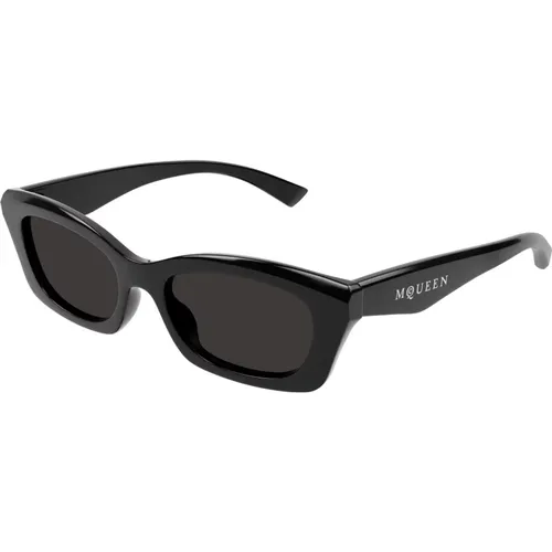 Schwarz/Graue Sonnenbrille Am0474S , Damen, Größe: 52 MM - alexander mcqueen - Modalova