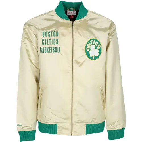 Boston Celtics Vintage Leichte Satinjacke , Herren, Größe: M - Mitchell & Ness - Modalova