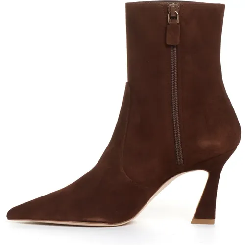 Elegante Wildleder Stiefeletten Kaffee , Damen, Größe: 37 EU - Stuart Weitzman - Modalova