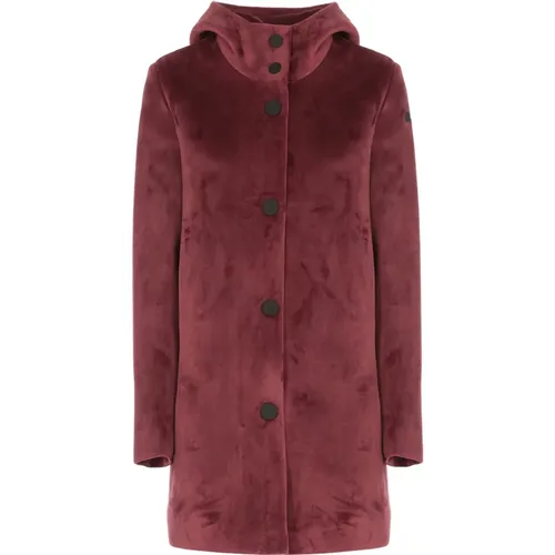 Bordeaux Velvet Parka mit Kapuze , Damen, Größe: L - RRD - Modalova