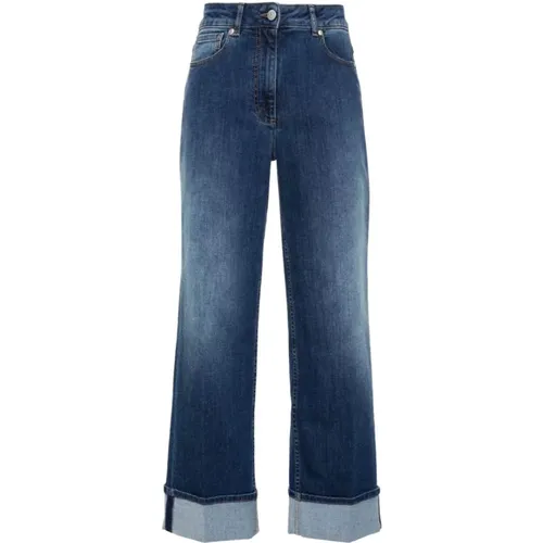 High-Rise Straight-Leg Denim Jeans , Damen, Größe: 2XS - PESERICO - Modalova