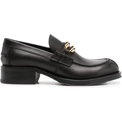 Schwarze Lederslipper mit Schnallendetail , Damen, Größe: 36 EU - Lanvin - Modalova