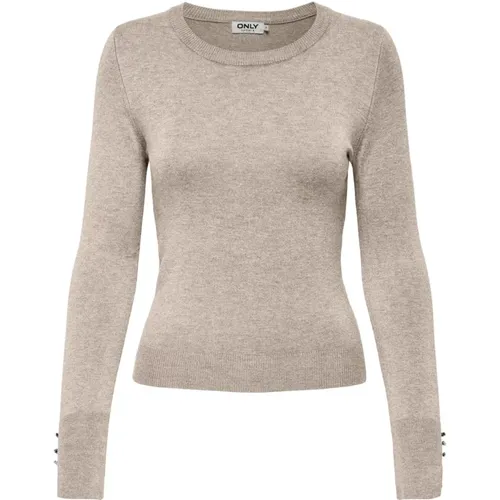 Venice Langarm Knopfleiste Pullover Damen , Damen, Größe: L - Only - Modalova