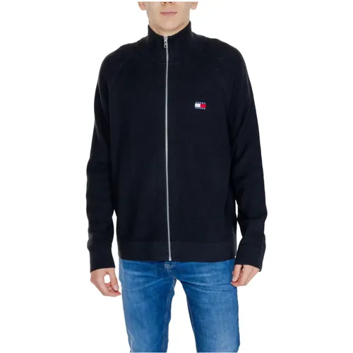 Schwarzer Zip-Up Cardigan Herren Herbst/Winter , Herren, Größe: M - Tommy Jeans - Modalova