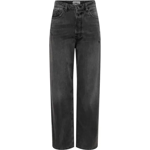 Graue Einfache Jeans mit Reißverschluss und Knopfverschluss - Only - Modalova