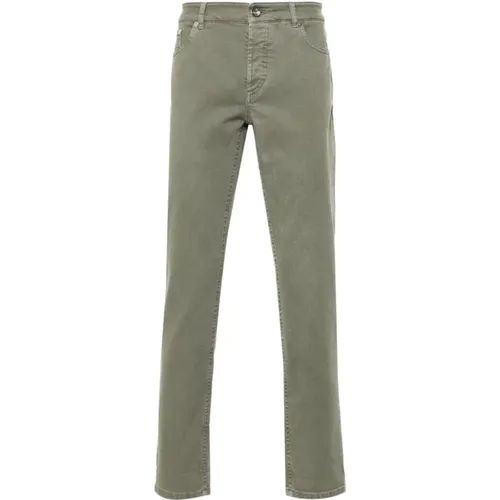 Stretch Cotton Straight Leg Jeans , male, Sizes: S, XL - BRUNELLO CUCINELLI - Modalova