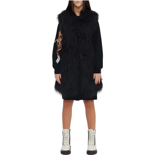 Long Faux Fur Vest , female, Sizes: M, XS - Moschino - Modalova