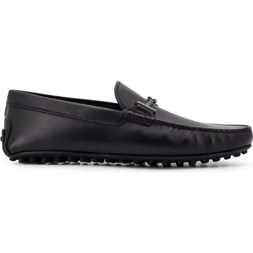 Schwarze Loafer Schuhe mit Gesteppten Profilen , Herren, Größe: 40 EU - TOD'S - Modalova