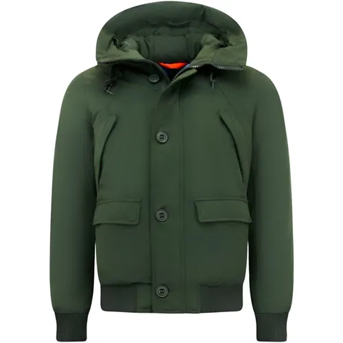 Winter Jacket Men Short Model , male, Sizes: XL, 2XL, XS, M, L, S - Enos - Modalova