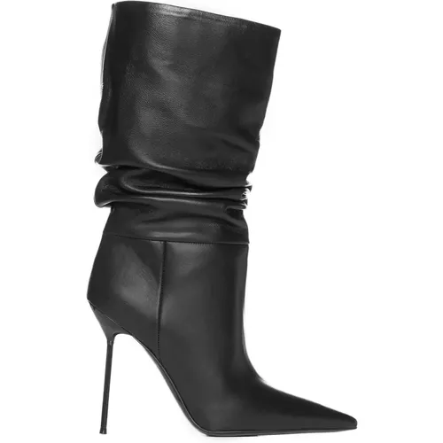Leather Pointed Toe Stiletto Boots , female, Sizes: 5 1/2 UK, 4 1/2 UK, 6 UK - Paris Texas - Modalova